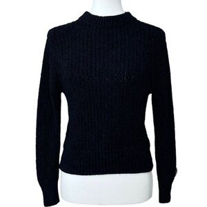 Aritzia Wilfred Black Salette Chenille High Neck Pullover Sweater